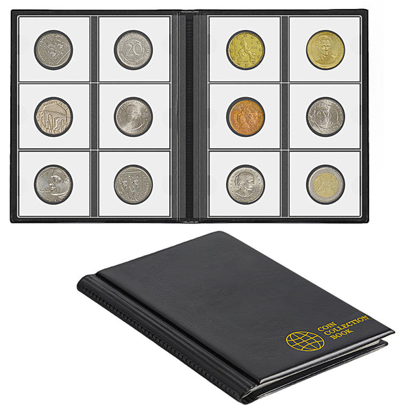 Coin Flip Albums, 60 Pockets, 50x50mm/2x2inch, Black, CS36BK – UnclePaul