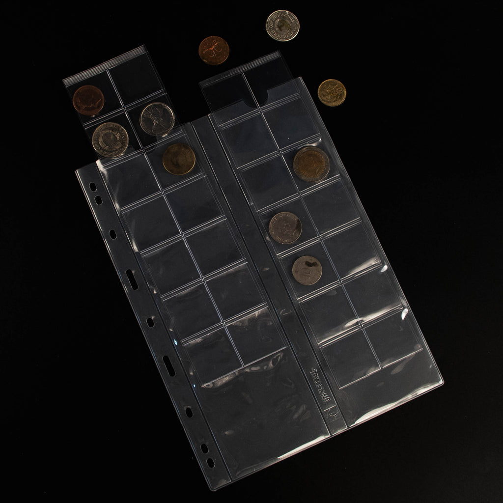 Pagine tascabili a doppio strato per la raccolta di monete - 112 tasche - PVC isolato - CS402804