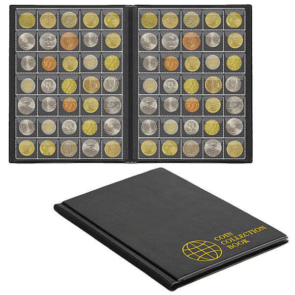 Large Coin Albums - Black Cover - 350 Pockets - CS0235BK – UnclePaul