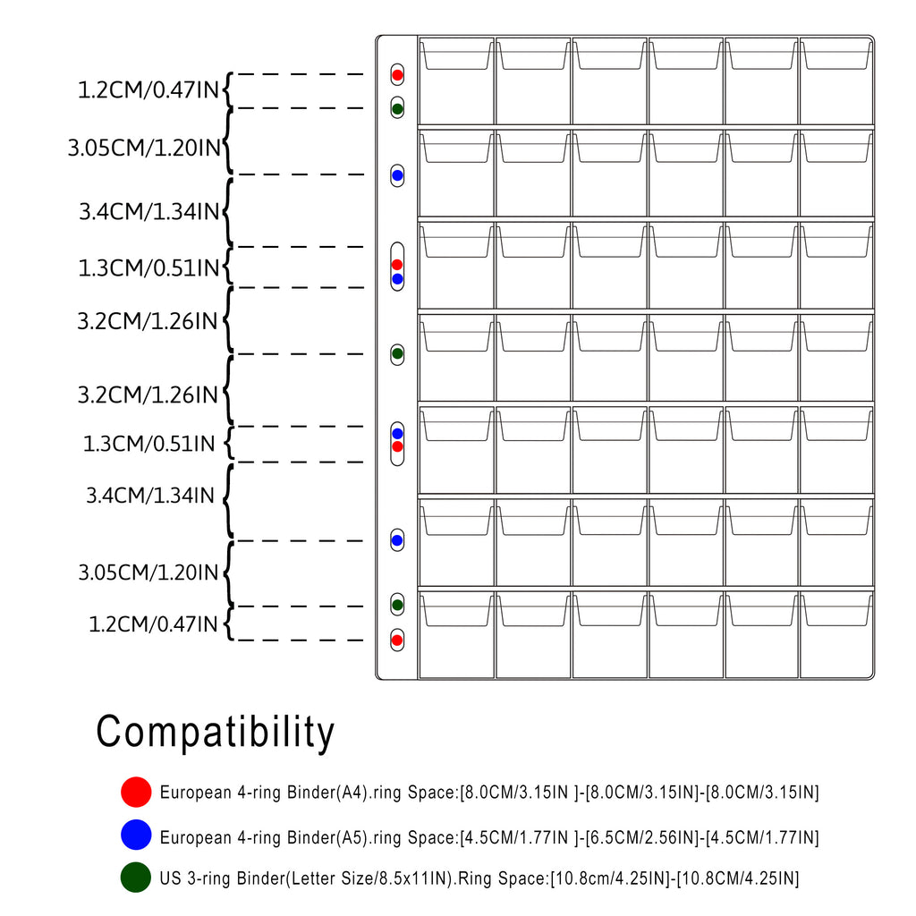 Pagine tascabili per la raccolta di monete - 420 tasche - 29x29mm - CS03142