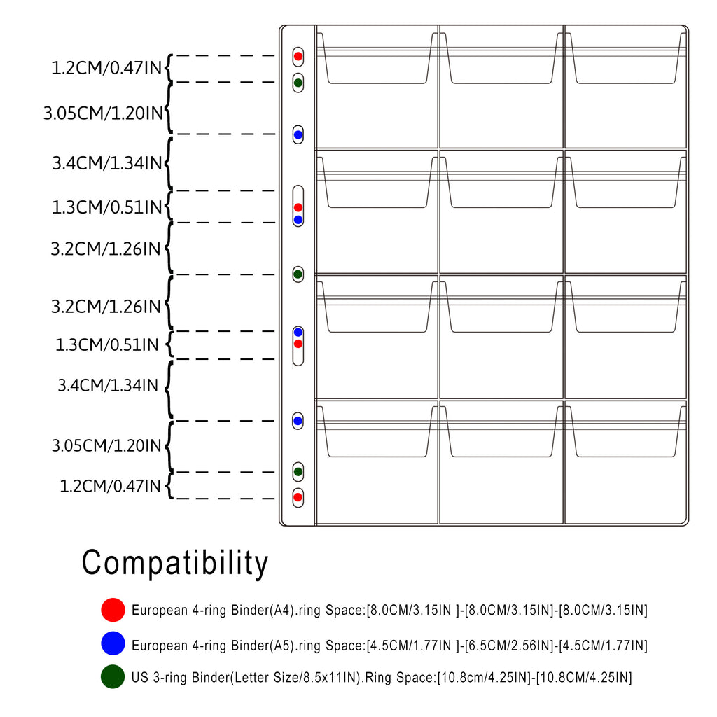 Pagine tascabili per la raccolta di monete -120 tasche - 62x62mm - CS03112