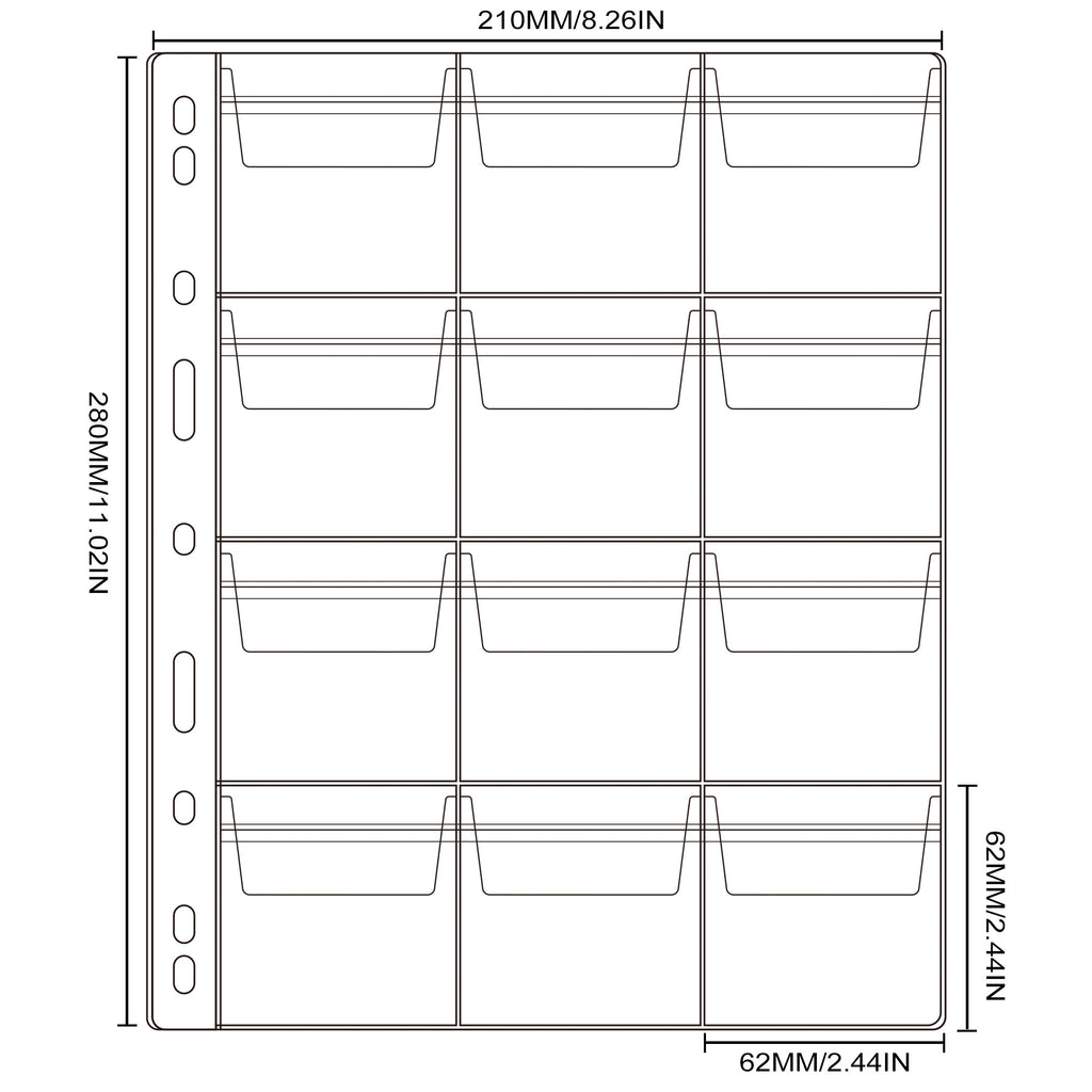 Pagine tascabili per la raccolta di monete -120 tasche - 62x62mm - CS03112