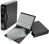 Kit raccoglitori e pagine tascabili per la raccolta di monete - Nero elegante - Tasche in 4 dimensioni - BC01BK