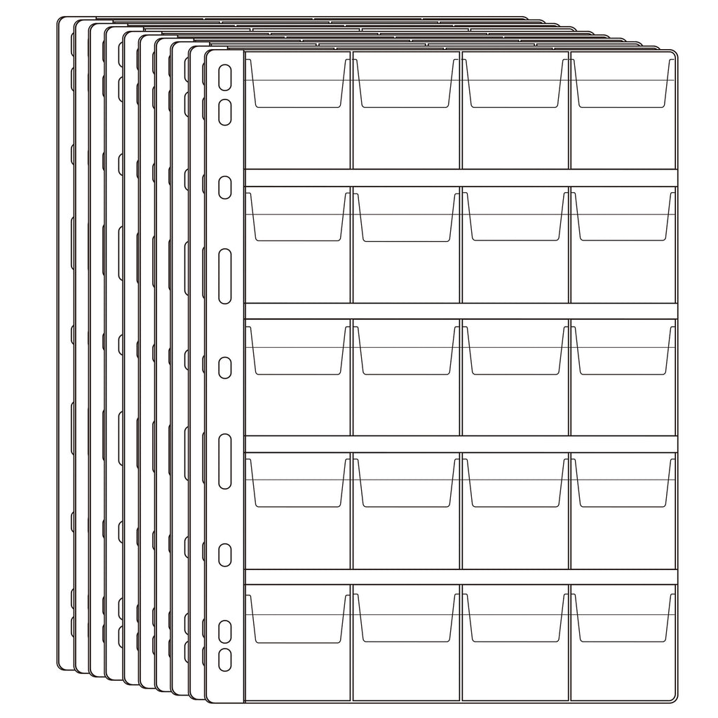 Pagine tascabili per la raccolta di monete -200 tasche - 45x45mm - CS03120