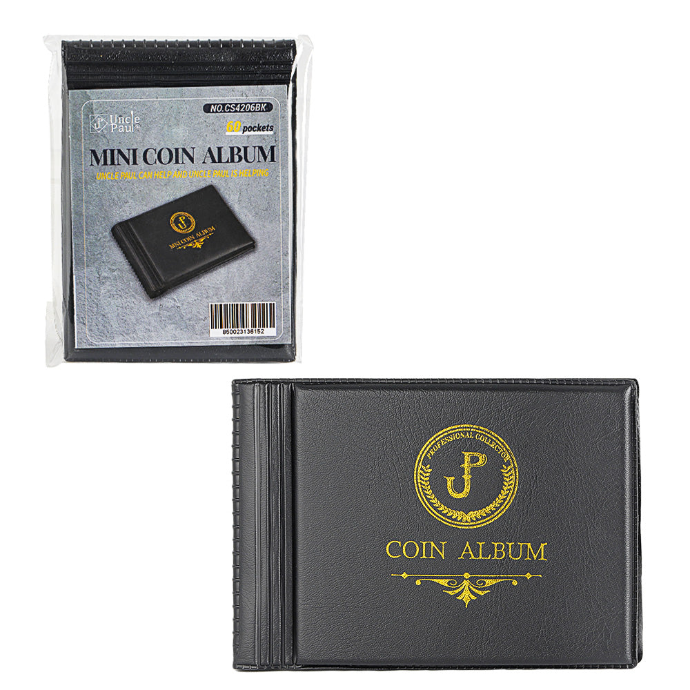 Mini Coin Albums- Black Cover - 60 Pockets - CS4206BK