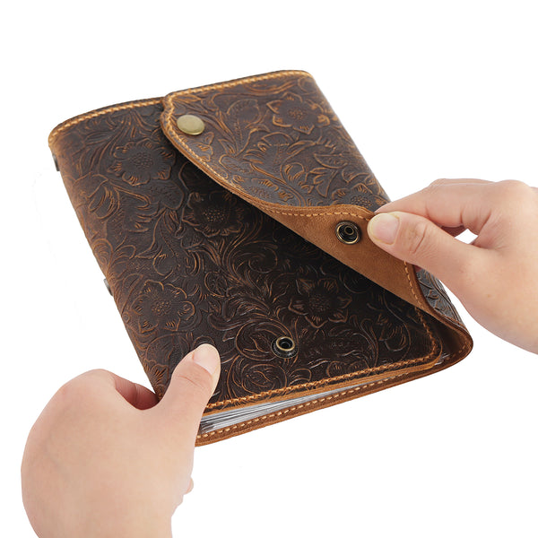 Arabesque Leather Stamp Album - Hand Sewn Cover with Lock Button - 80 –  UnclePaul