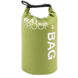 Boat Dry Bags - Green 2L Waterproof Bag for Drifting Boating Kayaking Fishing Rafting Swimming Camping Canoeing Surfing 2 litres