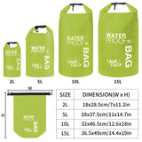 Boat Dry Bags - Belongings Protection Waterproof Bag for Outdoor Drifting Boating Kayaking Fishing Rafting Swimming Camping Canoeing Surfing Leaf Green 2 Literes(0.4 UK gal)