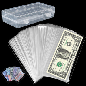 Currency Sleeves with Case - 173 x 83 MM [ 6.8 x 3.3 INCH ] - 200 PCS - PN04200