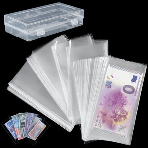 Currency Sleeves with Case - 173 x 83 MM [ 6.8 x 3.3 INCH ] - 300 PCS - PN04300