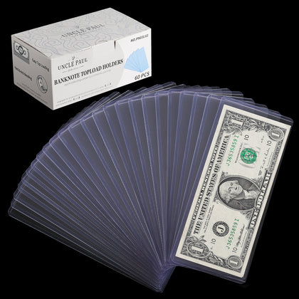 Banknote Topload Holder - 60 Pack - 173 X 75 MM [ 6.8 X 2.9 INCH ] - PN03L60