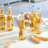Engraved Wooden Bottle Openers, 16 Pieces Portable Beer Bottle Openers for Drinks Cider Bar Home Gadgets