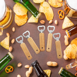 Engraved Wooden Bottle Openers, 16 Pieces Portable Beer Bottle Openers for Drinks Cider Bar Home Gadgets