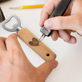Engraved Wooden Bottle Openers, 16 Pieces Portable Beer Bottle Openers for Drinks Cider Bar Home Gadgets