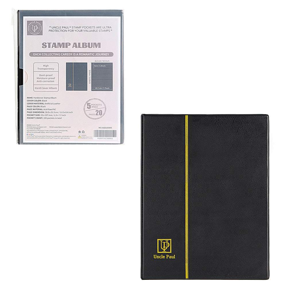 Stamp Albums - Black Cover - 100 Pockets - AS0105BK – UnclePaul