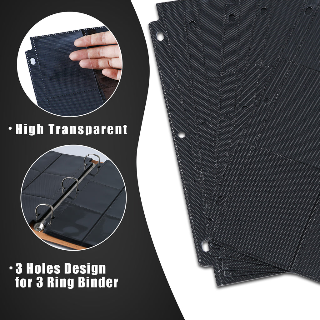 9 Card Pocket Pages Sheets 900-Card Pocket Trading Card Binder 9-Pocket Hardcover Album, Black, Standard Size 9 Card Pocket Pages Sheets 900-Card Pocket Trading Card Binder 9-Pocket Hardcover Album, Black, Standard Size