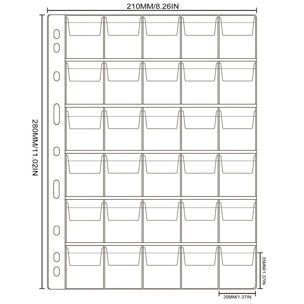 Coin Flip Pages, 200 Pockets, 3-Ring & 4-Ring Binders, CS38 – UnclePaul