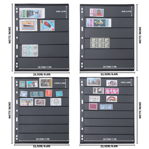 Stamp Pages - Black Double Sided - 156 Pockets in 4 Sizes - IS01MX112