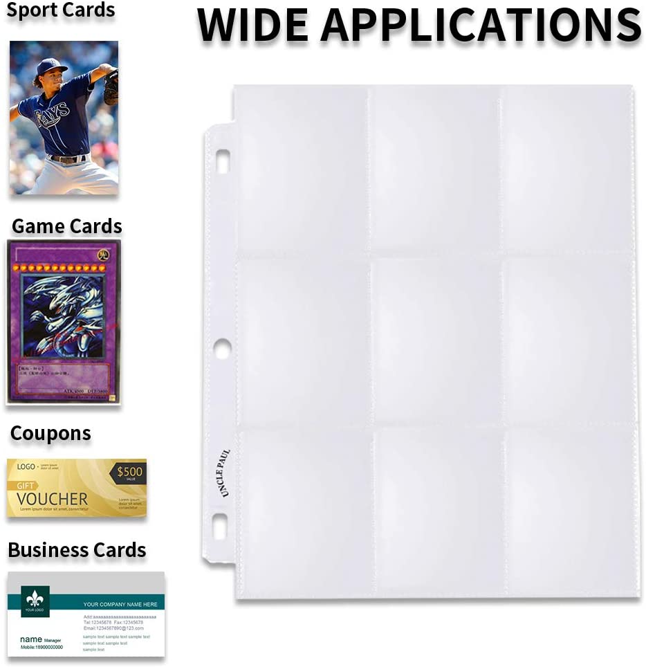 Trading Card Storage Page - Transparent 9 Pockets OS0275 UnclePaul Trading Card Storage Page - Transparent 9 Pockets OS0275 UnclePaul