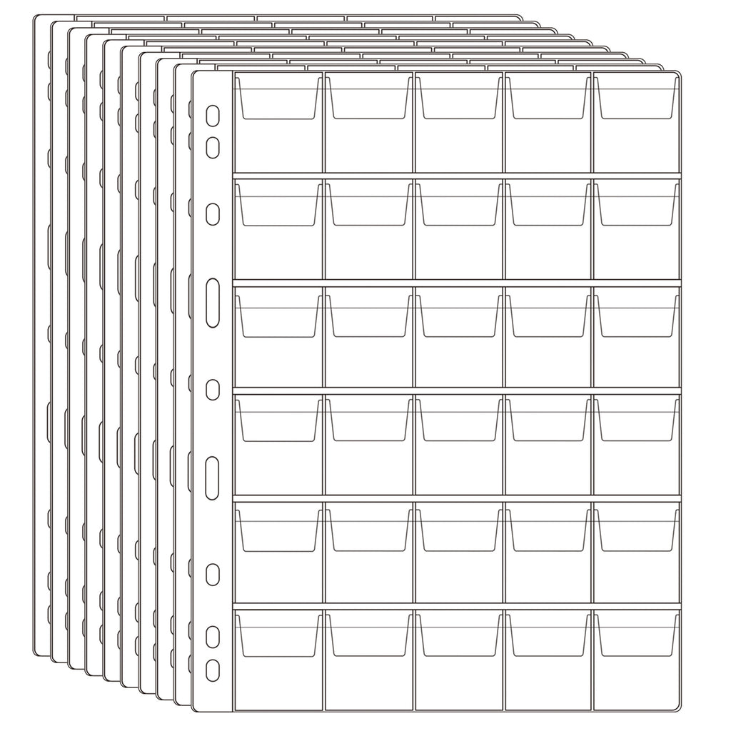 Coin Pages, 200 Pockets, 45x45mm/1.8x1.8inch, 10 Sheets CS03120 – UnclePaul