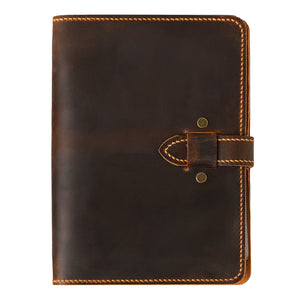 Leather Coin Binder Book - Hand Sewn Cover with Locking Band - 180 Pockets in 2 Sizes - AC0355