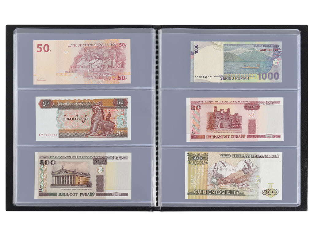 Bank Note Band Banknote Album - Hard Page & Black Cover - 60 Pockets - 197 X 85 MM ...
