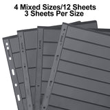 Stamp Pages - Black Double Sided - 156 Pockets in 4 Sizes - IS01MX112