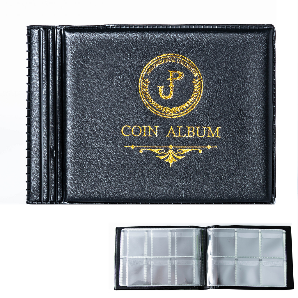 COIN ALBUM for 96 coins perfect for 50p £1 £2 COINS FOLDER BOOK COLLECTOR  Black