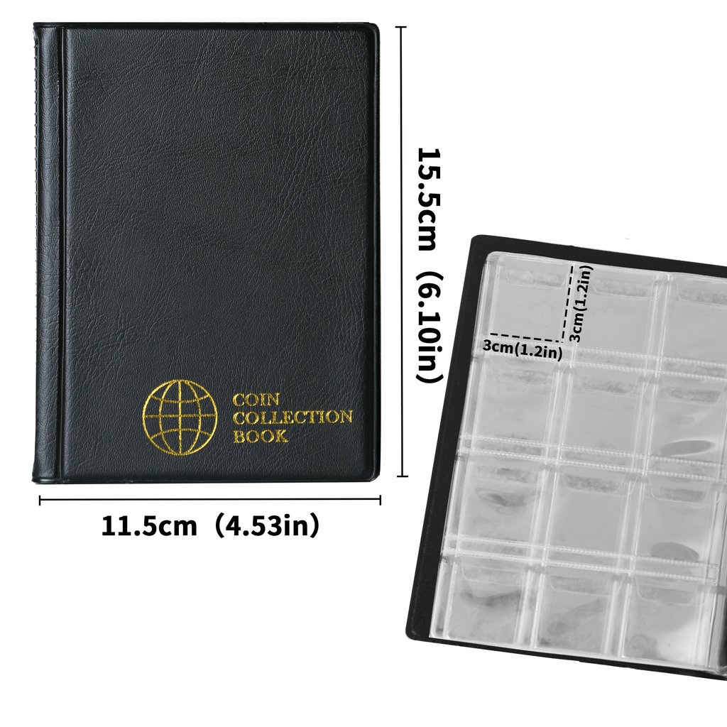 Large Coin Albums - Black Cover - 350 Pockets - CS0235BK – UnclePaul