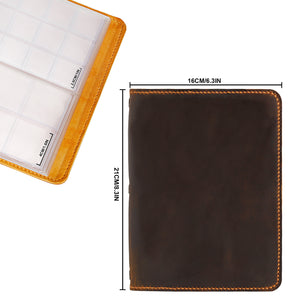 Leather Coin Album - Hand Sewn Cover - 240 Pockets 27x27mm - AC0101