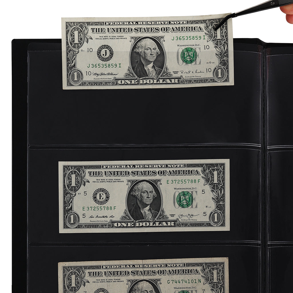 Banknote Album - Hard Page & Black Cover - 60 Pockets - 197 X 85 MM ...