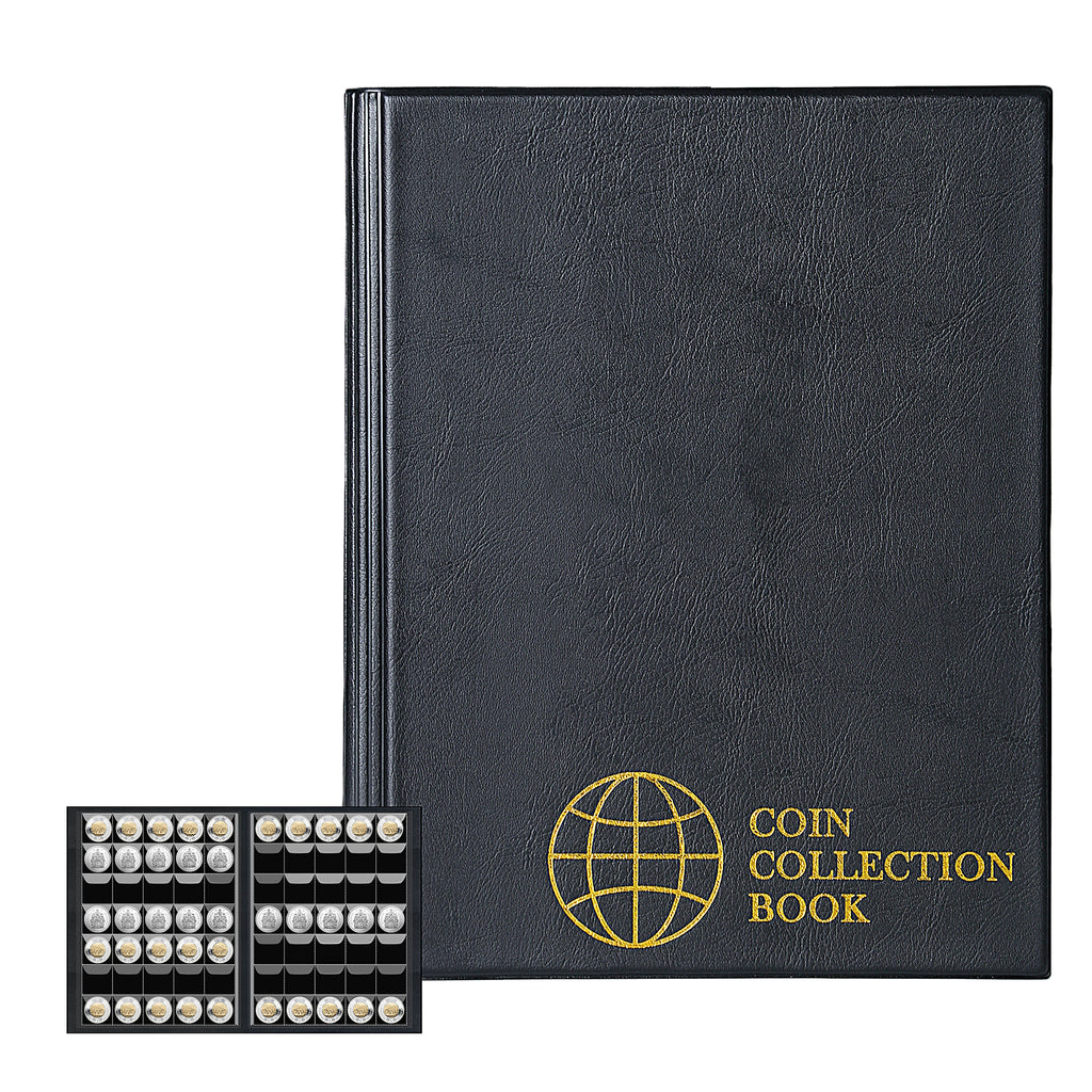 Large Coin Albums - Black Cover - 350 Pockets - CS0235BK – UnclePaul