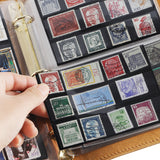 Arabesque Leather Stamp Binder Book - Hand Sewn Cover with Locking Band - 100 Pockets in 2 Sizes - AP0655
